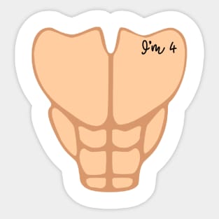 Six Pack I'm 4th Birthday Funny Boy Kids Sticker